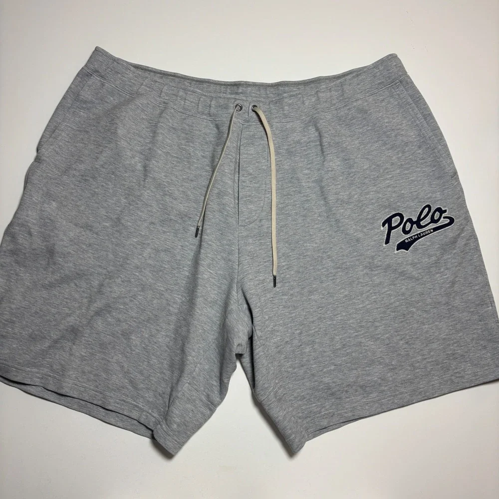 Polo Ralph Lauren Double Knit Mens 3XB Big Tall Fleece Logo Gray Sweat Shorts